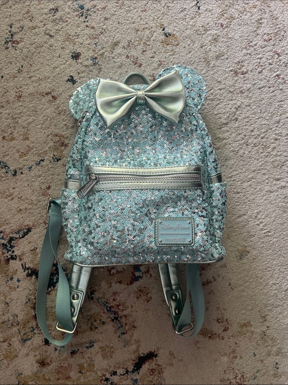 Disney Parks Loungefly Backpack Arendelle Aqua Sequin Rare Limited Edition